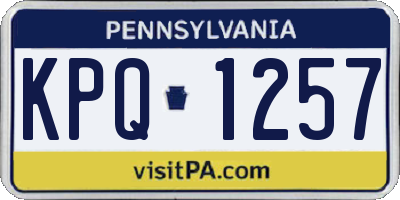 PA license plate KPQ1257