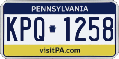 PA license plate KPQ1258