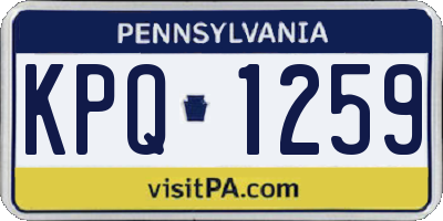 PA license plate KPQ1259