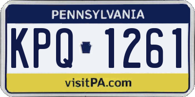 PA license plate KPQ1261