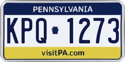 PA license plate KPQ1273