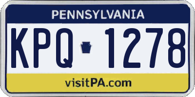 PA license plate KPQ1278