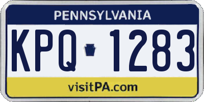PA license plate KPQ1283