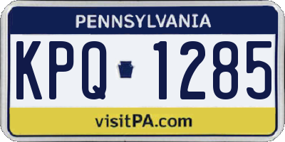 PA license plate KPQ1285