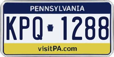 PA license plate KPQ1288