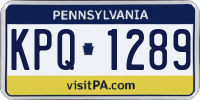 PA license plate KPQ1289
