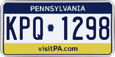PA license plate KPQ1298