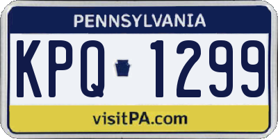PA license plate KPQ1299
