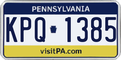 PA license plate KPQ1385