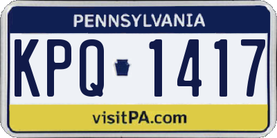 PA license plate KPQ1417