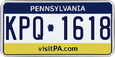 PA license plate KPQ1618