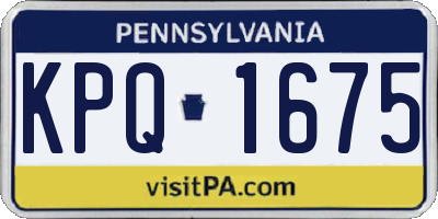 PA license plate KPQ1675