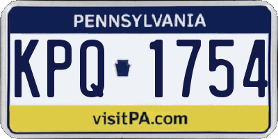 PA license plate KPQ1754
