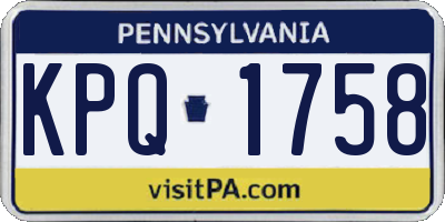 PA license plate KPQ1758