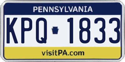 PA license plate KPQ1833