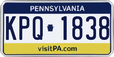 PA license plate KPQ1838