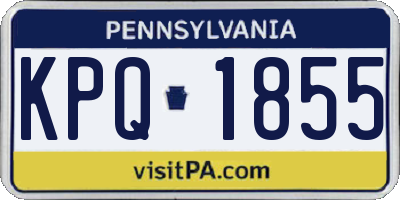 PA license plate KPQ1855