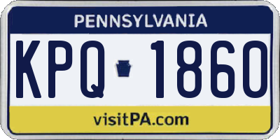 PA license plate KPQ1860