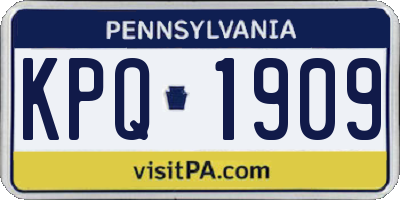 PA license plate KPQ1909