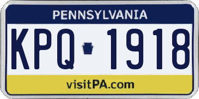 PA license plate KPQ1918