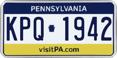 PA license plate KPQ1942