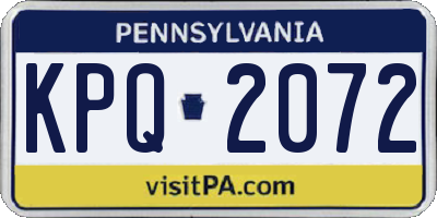 PA license plate KPQ2072