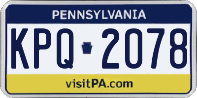 PA license plate KPQ2078