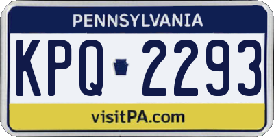 PA license plate KPQ2293