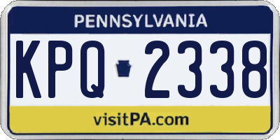 PA license plate KPQ2338