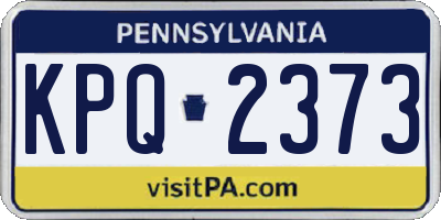 PA license plate KPQ2373
