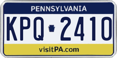 PA license plate KPQ2410