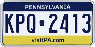 PA license plate KPQ2413