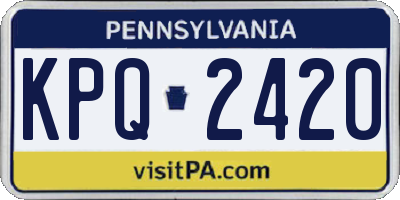 PA license plate KPQ2420