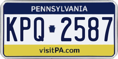 PA license plate KPQ2587