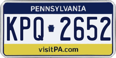 PA license plate KPQ2652