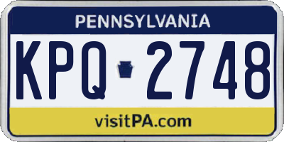 PA license plate KPQ2748