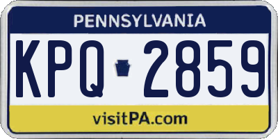 PA license plate KPQ2859