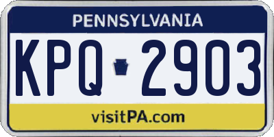 PA license plate KPQ2903