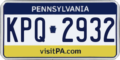 PA license plate KPQ2932