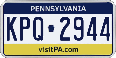 PA license plate KPQ2944