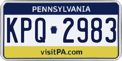 PA license plate KPQ2983
