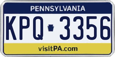 PA license plate KPQ3356