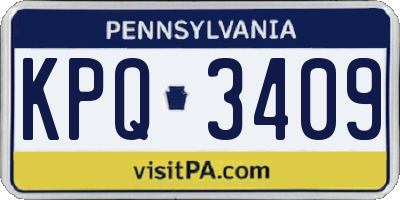 PA license plate KPQ3409