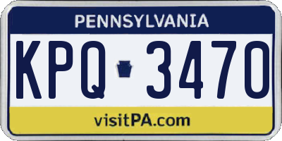 PA license plate KPQ3470