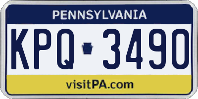 PA license plate KPQ3490