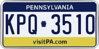 PA license plate KPQ3510