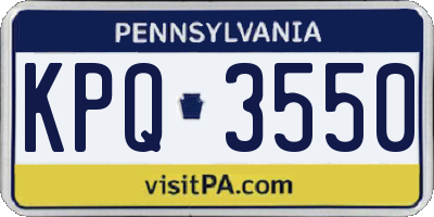 PA license plate KPQ3550