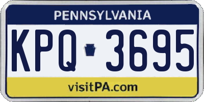 PA license plate KPQ3695