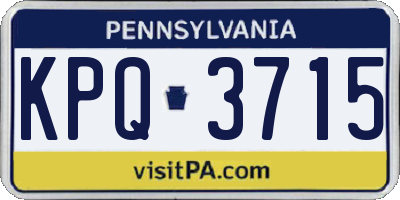 PA license plate KPQ3715