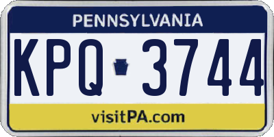 PA license plate KPQ3744